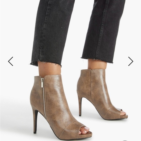 NWT- Peep Toe Booties - Size 7 - Picture 1 of 15